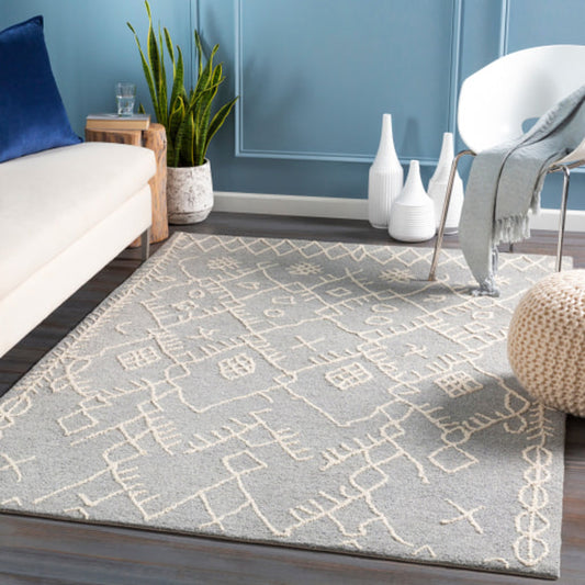 Sinop Rug - 24821 by Surya in slate, cream. Made from 100% wool in a unique style.