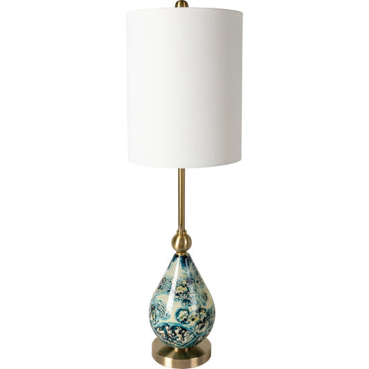Snicarte - 29886 by Livabliss in aqua, dark blue and antiquedpaintedantiqued. Made from linen, glass, metal in a transitional style.