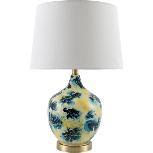 Snicarte Accent Table Lamp by Livabliss in painted, plated. Made from glass, iron, linen in a unique style.