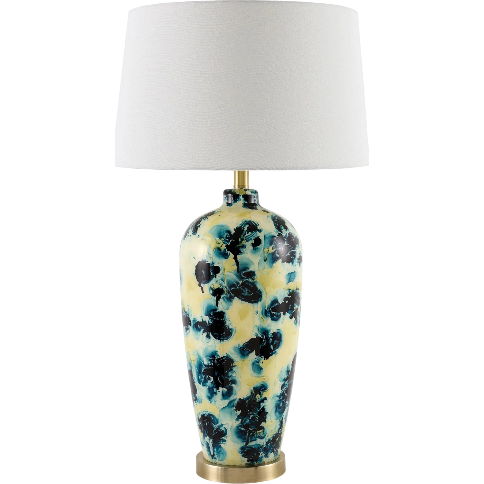 Snicarte Accent Table Lamp by Livabliss in painted, plated. Made from glass, iron, linen in a unique style.
