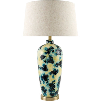 Snicarte Accent Table Lamp by Livabliss in painted, plated. Made from glass, iron, linen in a unique style.