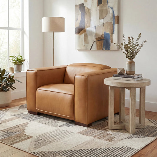 Fresco Power Recliner with Power Headrest by Hooker Furniture in brown and dark wood. Made from semi-aniline leather, leather in a unique style.