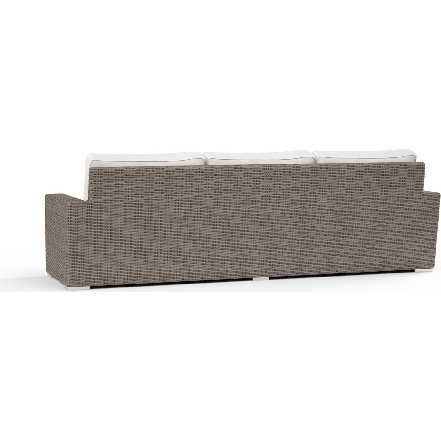 002 SI-2166792 | Additional Silo | Coronado Outdoor Sofa in Canvas Flax by Sunset West in driftwood. Made from resin wicker in a modern style.