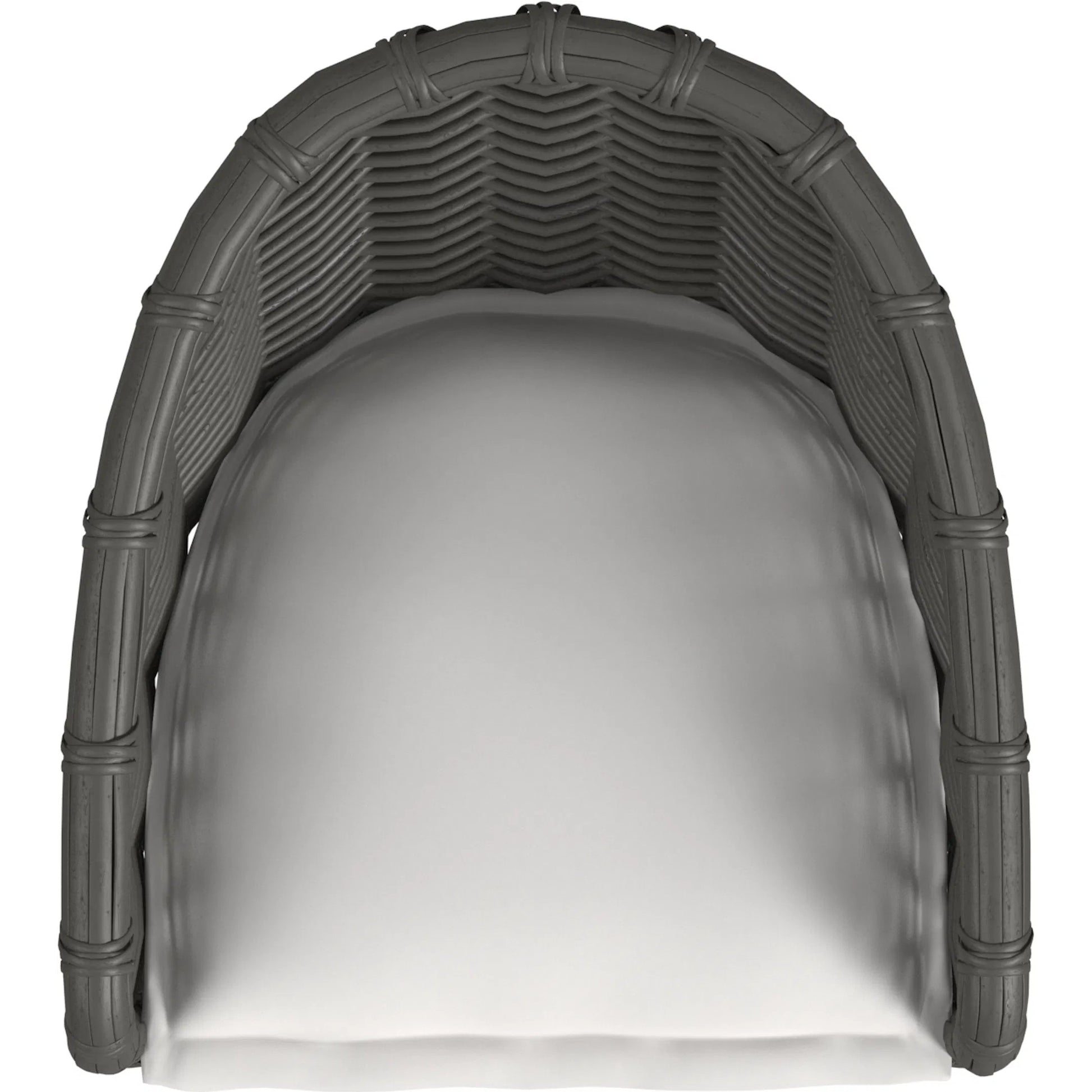 Cabo Outdoor Barstool by Sunset West in dark wood. Made from resin wicker in a rustic style.