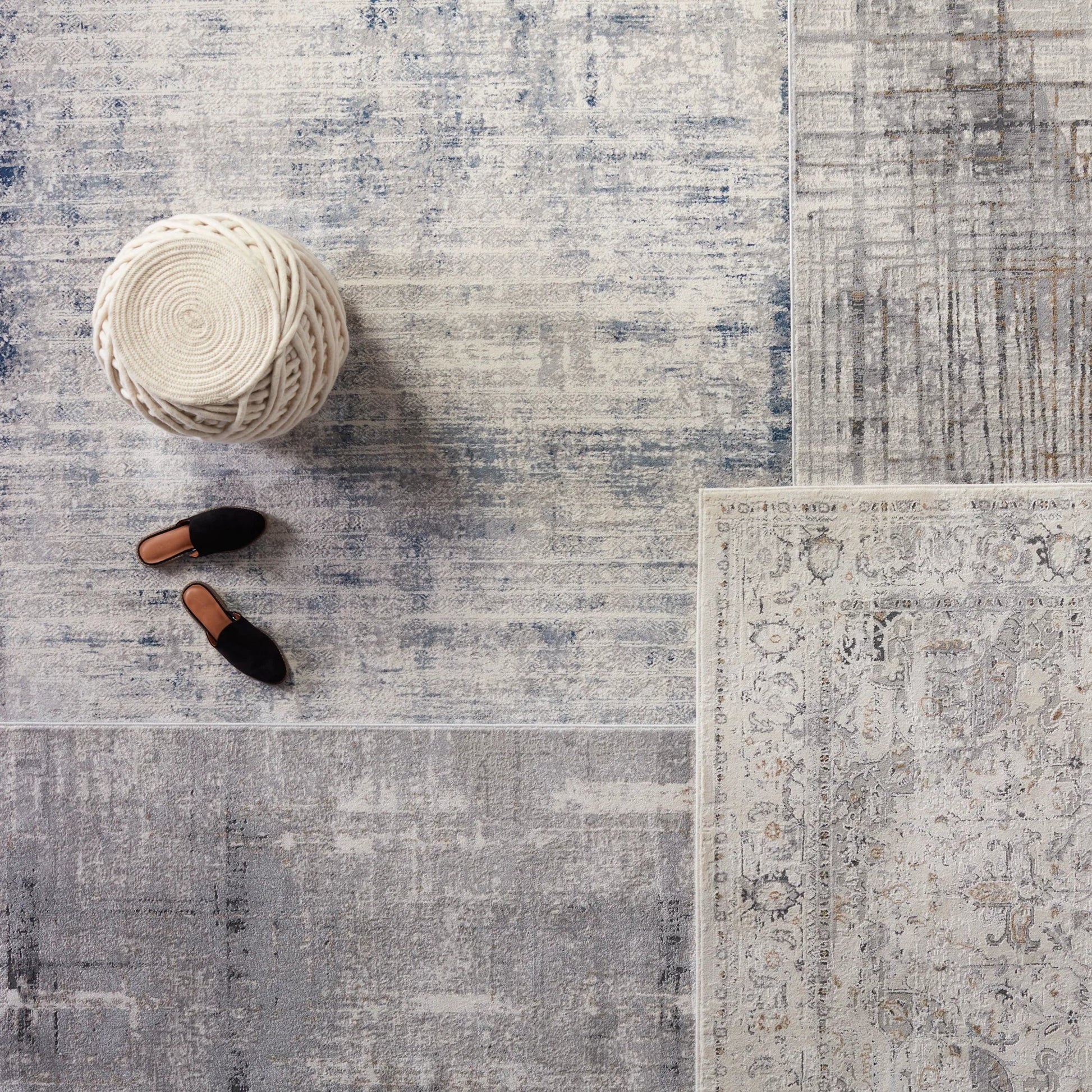 Solace SOC03 Rug by Jaipur Living in gray, blue. Made from unique in a unique style.