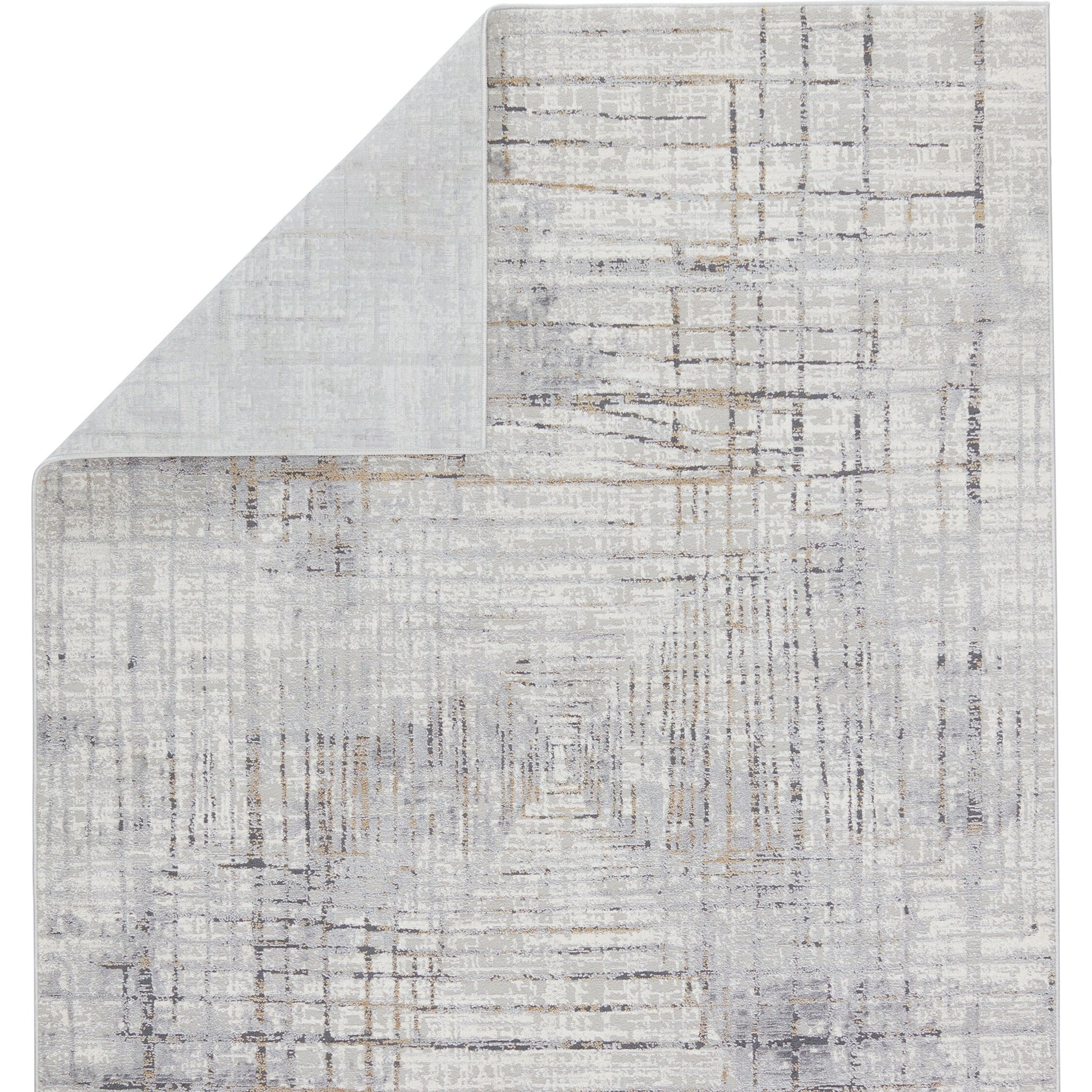 Solace SOC05 Rug by Jaipur Living in gray, gold. Made from unique in a unique style.