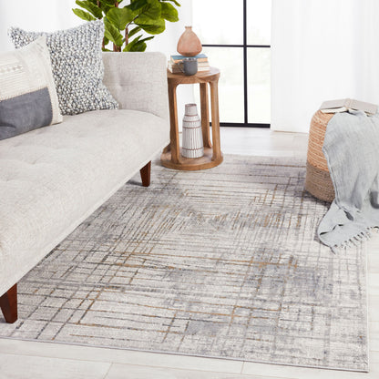 Solace SOC05 Rug by Jaipur Living in gray, gold. Made from unique in a unique style.