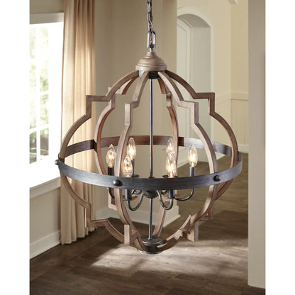 Socorro Six Light Hall / Foyer by Visual Comfort & Co. in stardust. Made from steel in a traditional style.