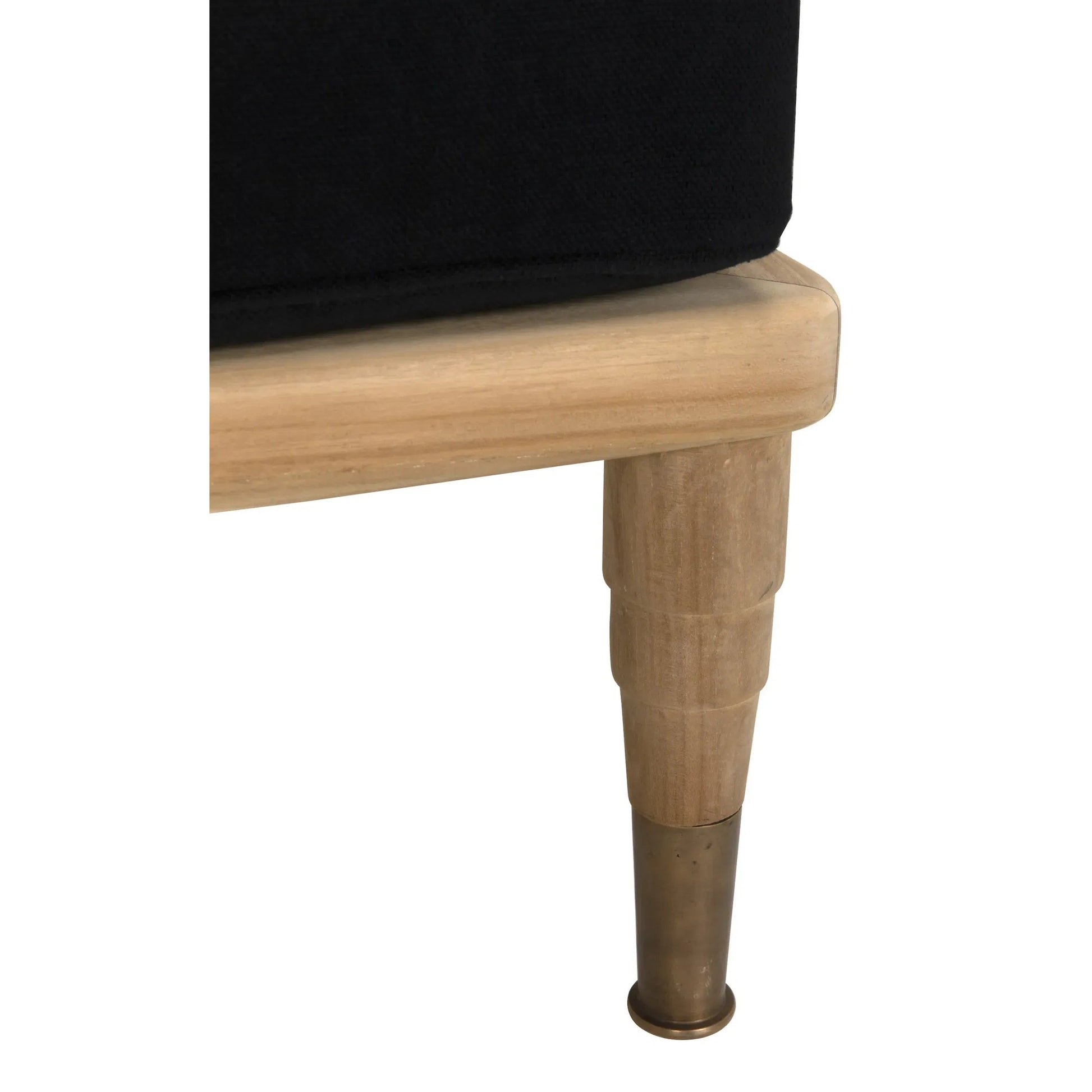 Murphy Chair by Noir in natural teak, black. Made from teak and black cotton in a cottage & farmhouse style.