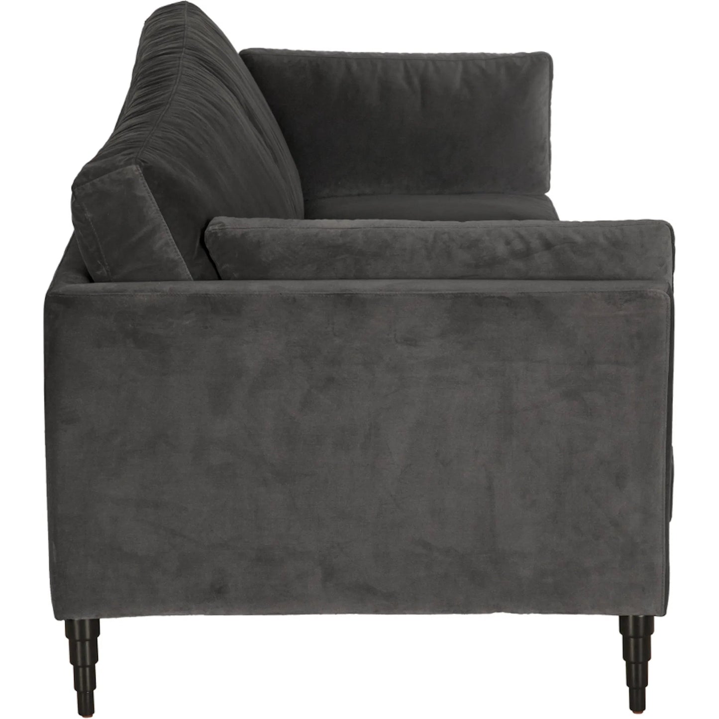 003 SI-2524146 | Additional Silo | Andalusia Velvet Sofa by Noir in grey velvet, black legs. Made from velvet, wood legs in a traditional style.