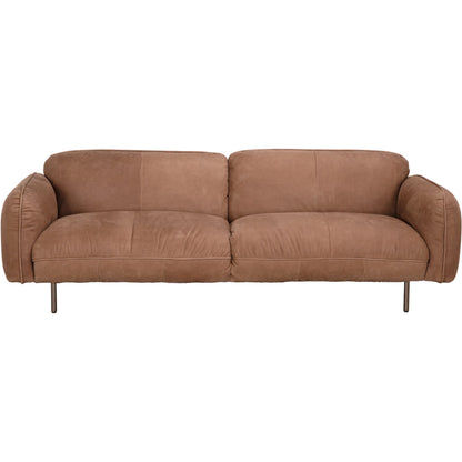 Franklin Sofa by Noir in off white. Made from iron grey powder coat, performance chenille fabric in a traditional style.
