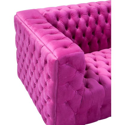 Vicenza Tufted Sofa by Pasargad Home. Made from velvet in a modern style.