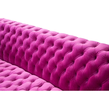 Vicenza Tufted Sofa by Pasargad Home. Made from velvet in a modern style.