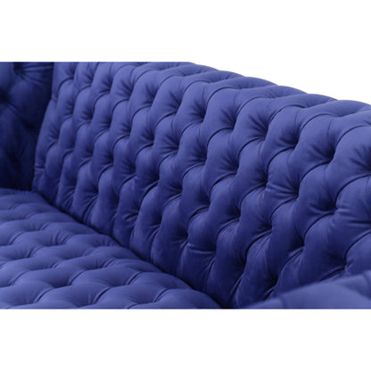 Vicenza Tufted Sofa by Pasargad Home. Made from velvet in a modern style.