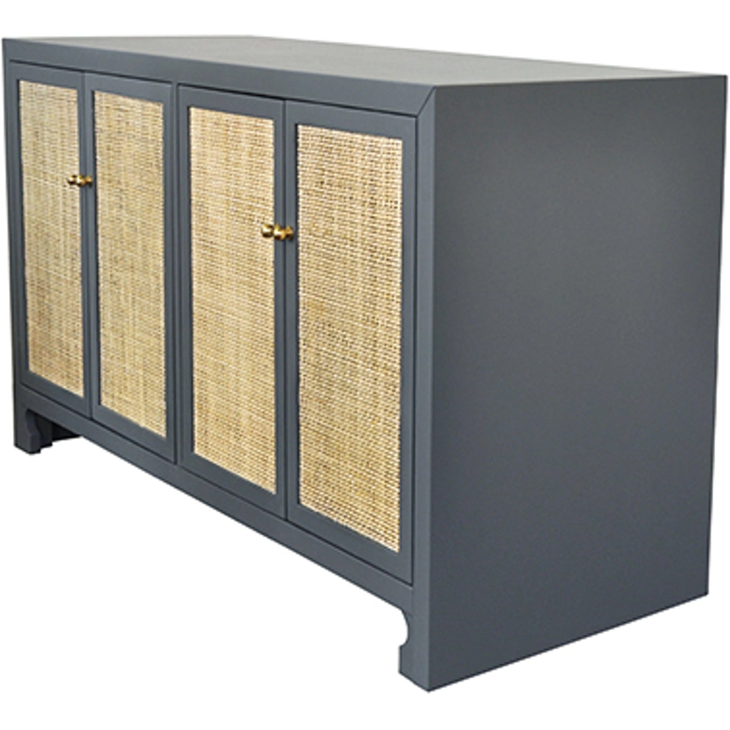 004 S-317021 | Additional Silo | Sofia Cane Cabinet by Worlds Away. Made from hardwood solids, mdf, caning, metal in a modern style.