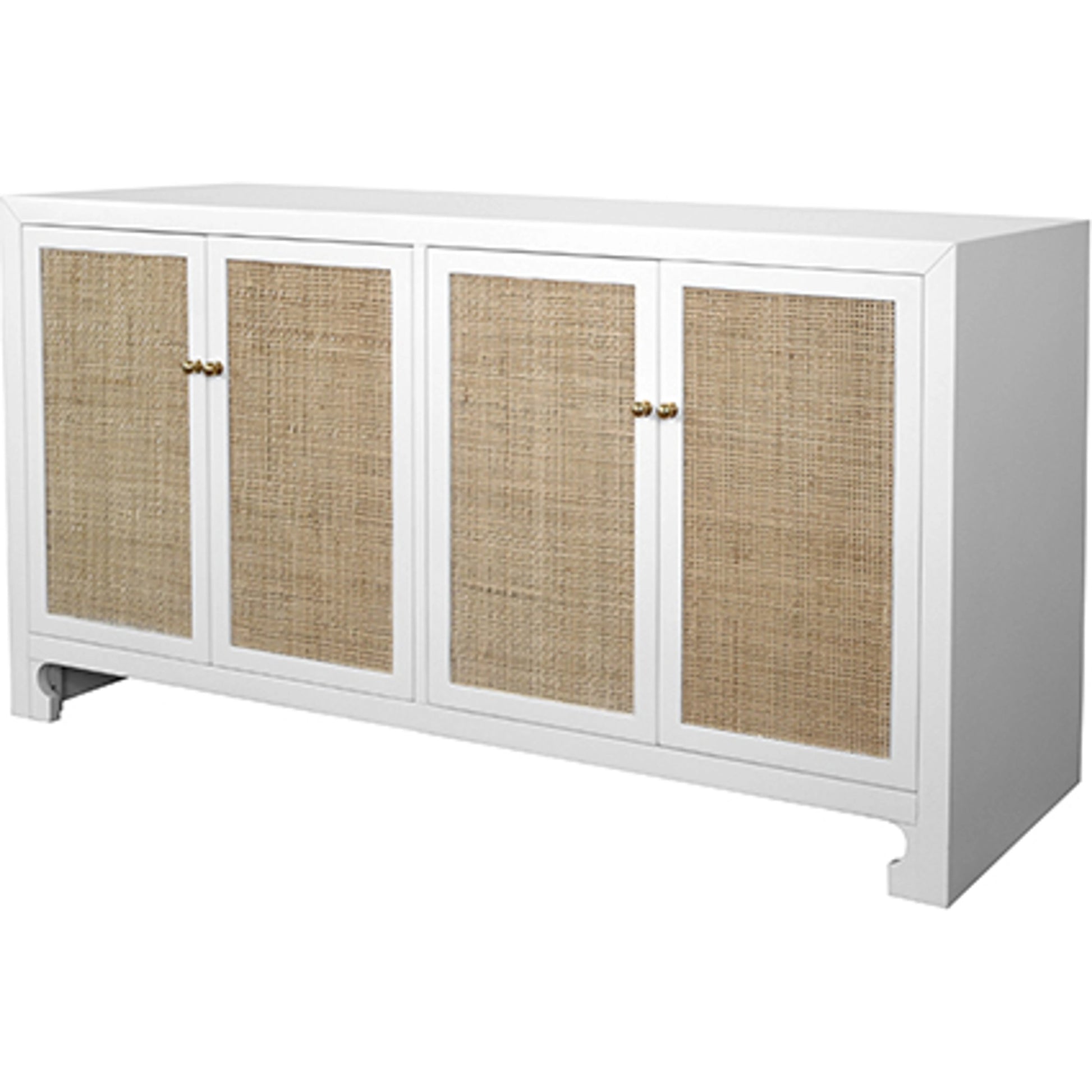 Sofia Cane Cabinet by Worlds Away. Made from hardwood solids, mdf, caning, metal in a modern style.