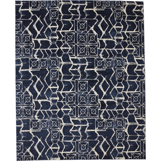 Remmy Transitional Geometric Rug - 3516F by Feizy in blue, ivory. Made from polypropylene, polyester in a unique style.