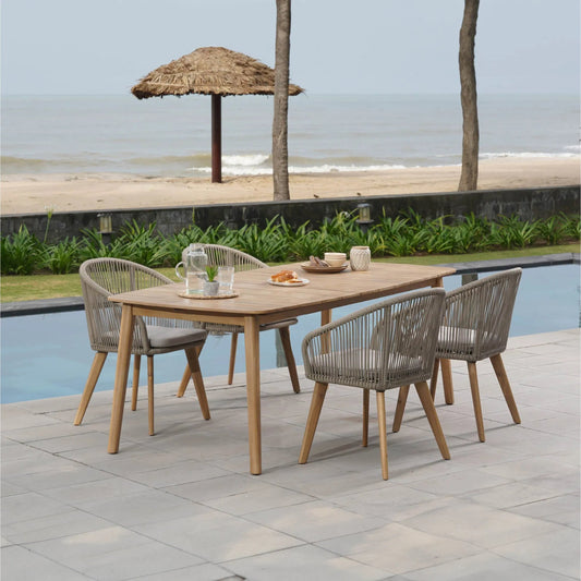 Sonoma Outdoor - Dining Table by LH Imports in brown and natural. Made from treated acacia wood in a unique style.