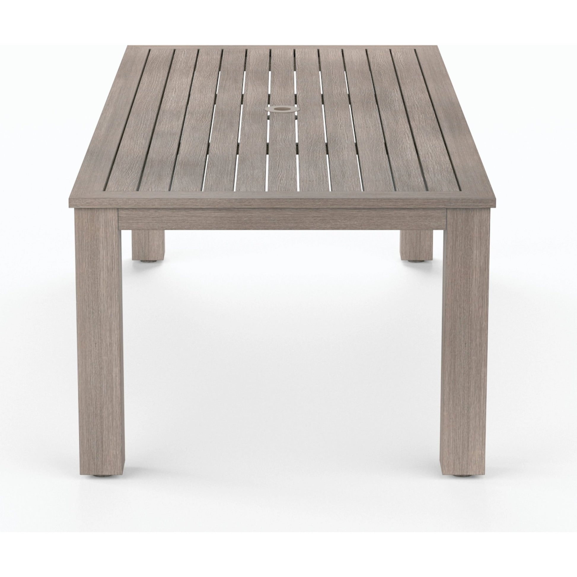 Laguna Outdoor 90" Table by Sunset West in driftwood. Made from aluminum in a modern style.