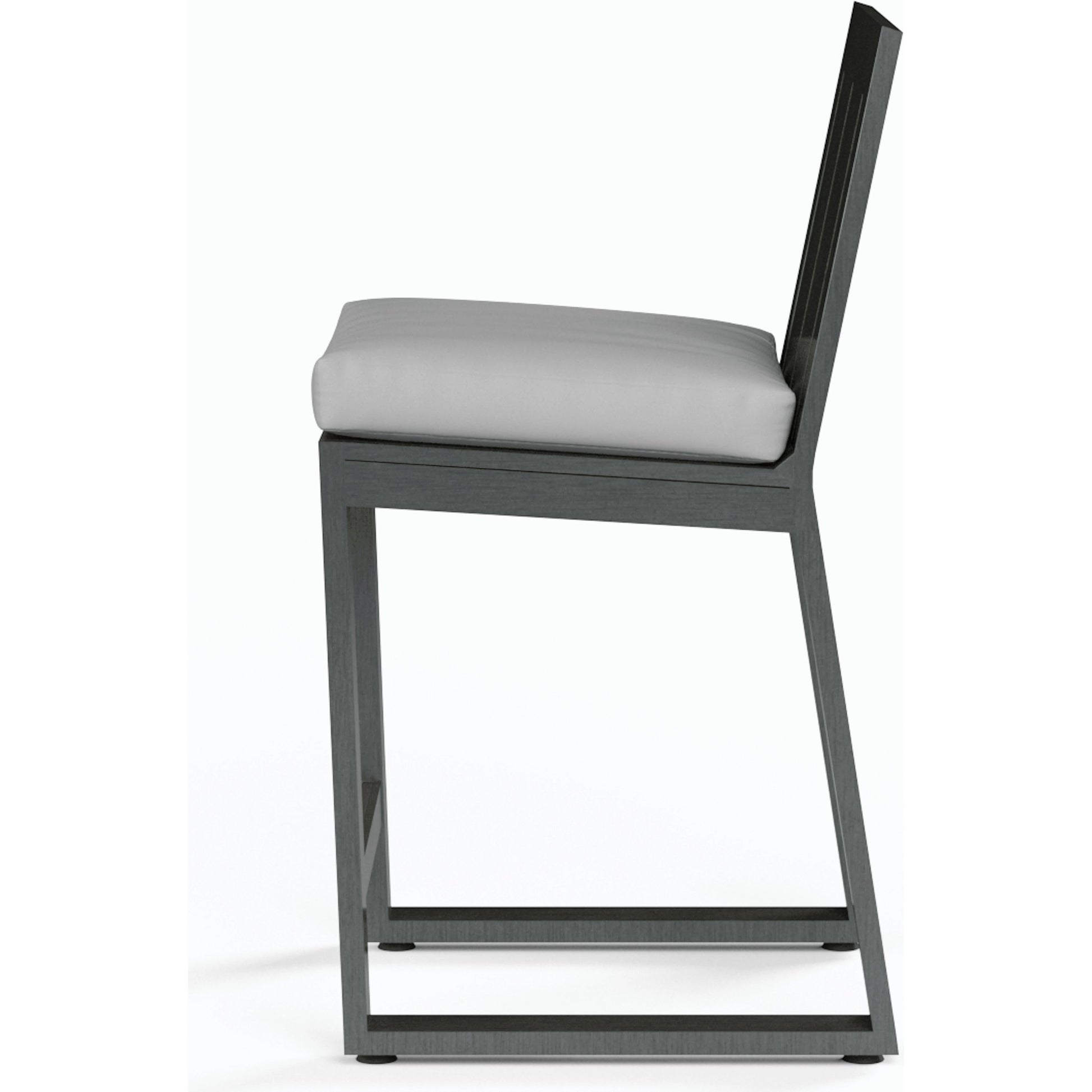 Redondo Outdoor Barstool by Sunset West in slate. Made from aluminum in a modern style.