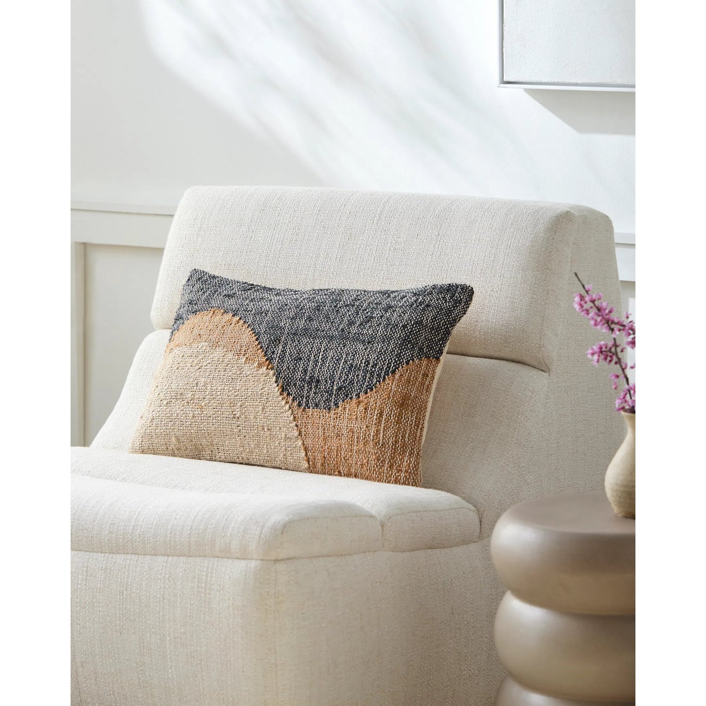 003 SI-2163402,SI-2163403 | Lifestyle | Sookie Lumbar Pillow - 487427 by Surya in midnight blue, mustard, sand, ivory. Made from jute, cotton, wool in a modern style.