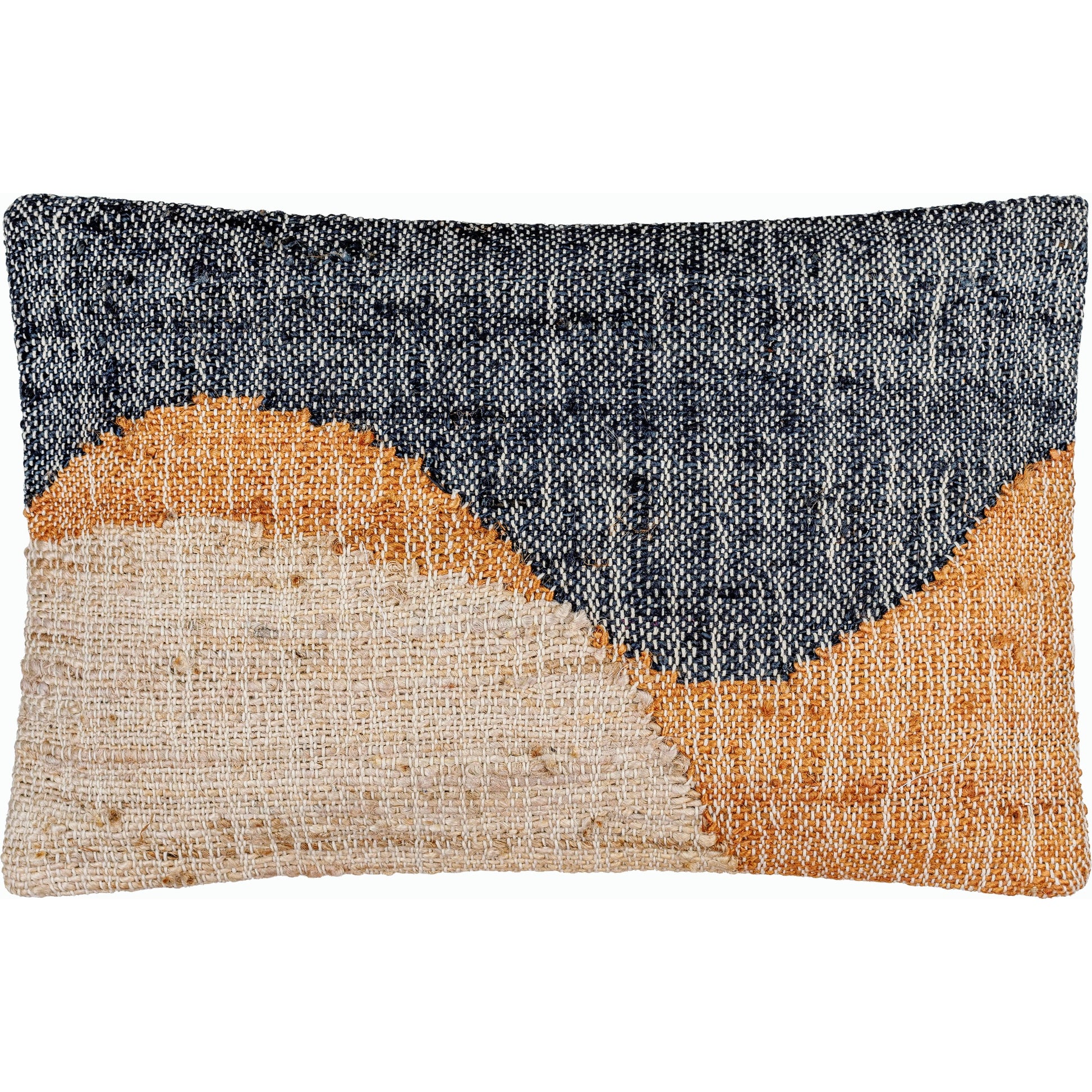 Sookie Lumbar Pillow - 487427 by Surya in midnight blue, mustard, sand, ivory. Made from jute, cotton, wool in a modern style.