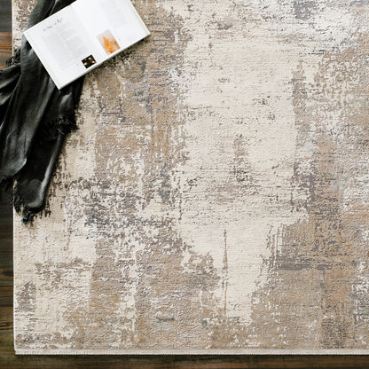 Solar Rug - 22985 by Surya in light brown, medium gray, gray, charcoal, white. Made from 70% viscose, 30% acrylic in a unique style.