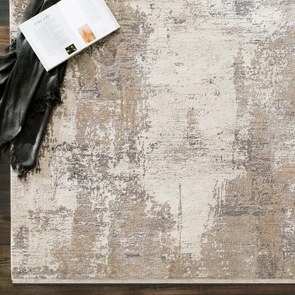 Solar Rug - 22985 by Surya in light brown, medium gray, gray, charcoal, white. Made from 70% viscose, 30% acrylic in a unique style.