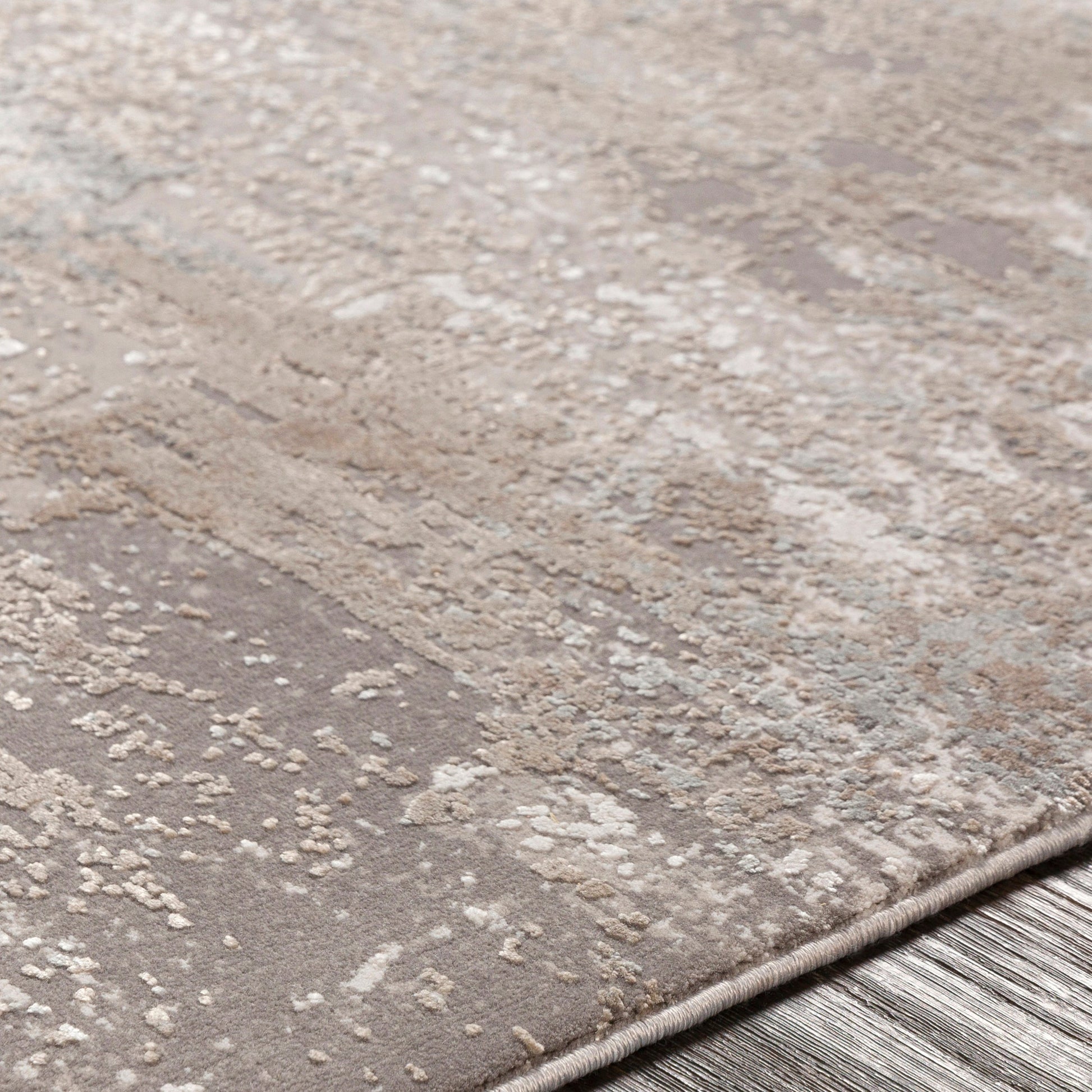 Solar Rug - 22985 by Surya in light brown, medium gray, gray, charcoal, white. Made from 70% viscose, 30% acrylic in a unique