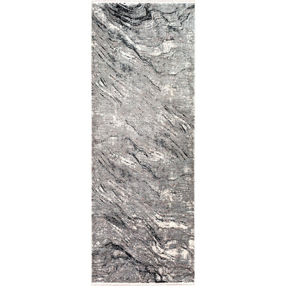 Solar Rug - 25676 by Surya in gray, light gray, charcoal, black. Made from 70% viscose, 30% acrylic in a unique style.