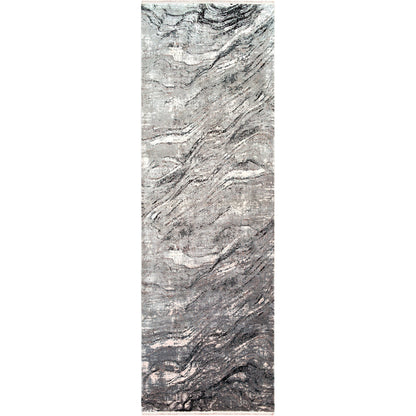 Solar Rug - 25676 by Surya in gray, light gray, charcoal, black. Made from 70% viscose, 30% acrylic in a unique style.