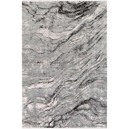 Solar Rug - 25676 by Surya in charcoal, gray. Made from 70% viscose, 30% acrylic in a unique style.