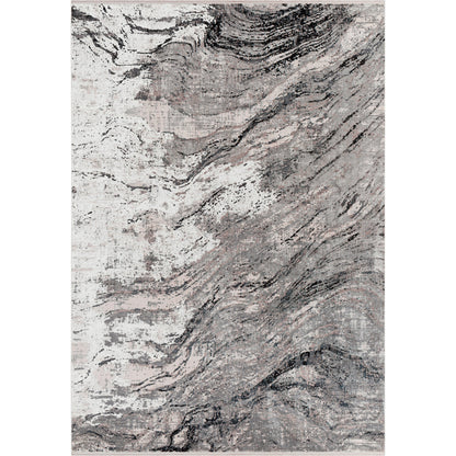 Solar Rug - 25676 by Surya in gray, light gray, charcoal, black. Made from 70% viscose, 30% acrylic in a unique style.