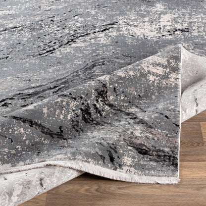 Solar Rug - 25676 by Surya in gray, light gray, charcoal, black. Made from 70% viscose, 30% acrylic in a unique style.