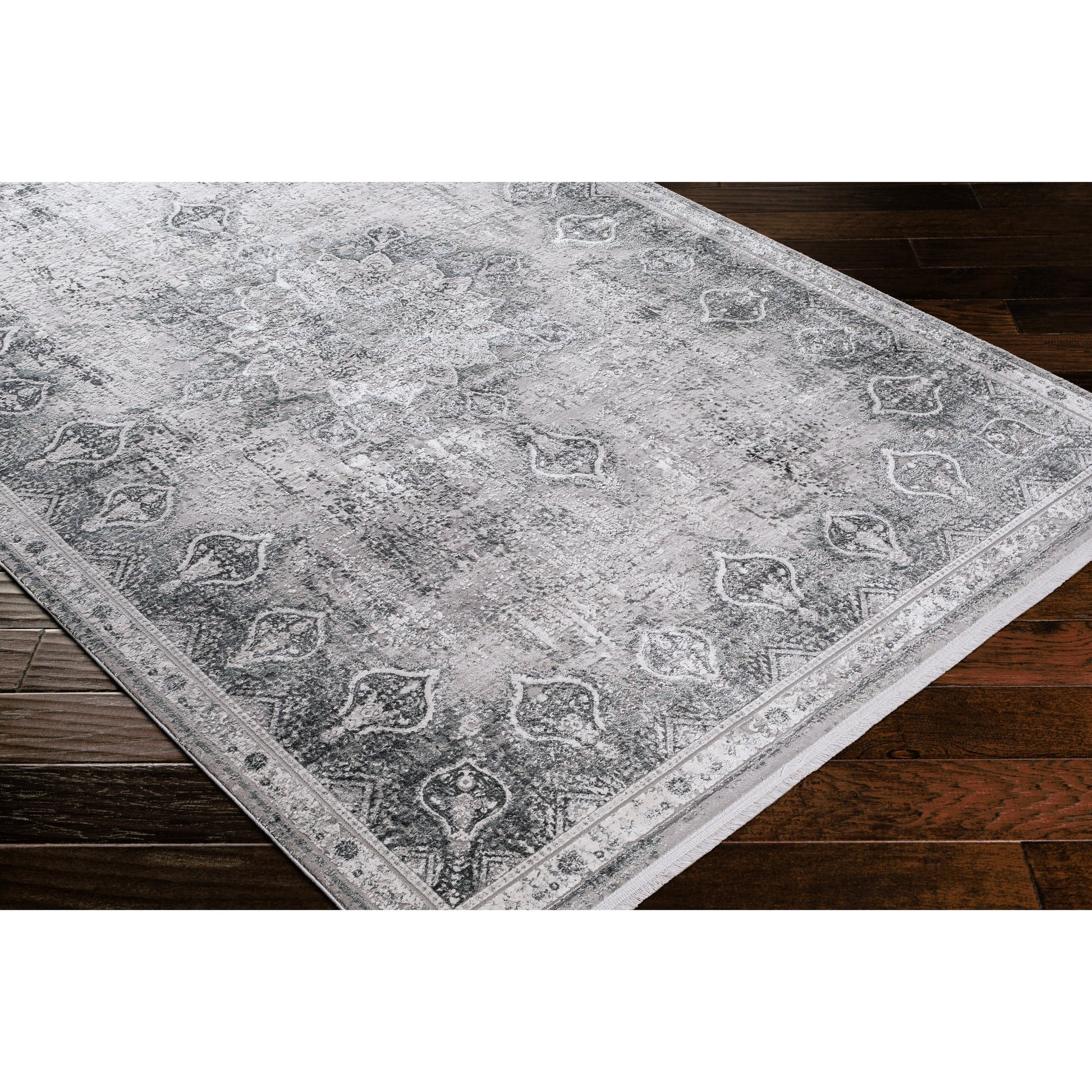 Solar Rug - 26137 by Surya in gray, light gray, light beige, light slate, black. Made from 70% viscose, 30% acrylic in a unique style.