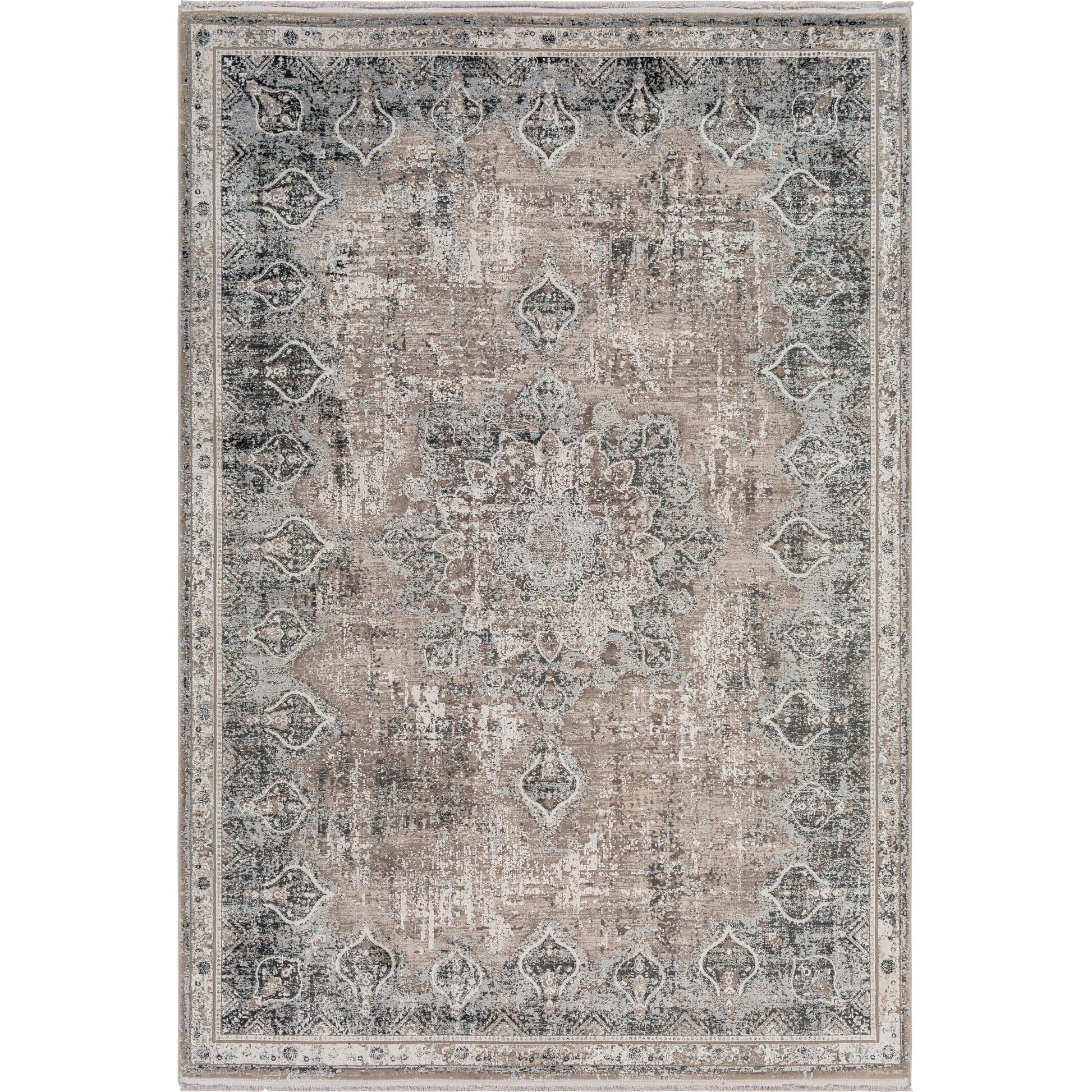 Solar Rug - 26137 by Surya in gray, light gray, light beige, light slate, black. Made from 70% viscose, 30% acrylic in a unique style.