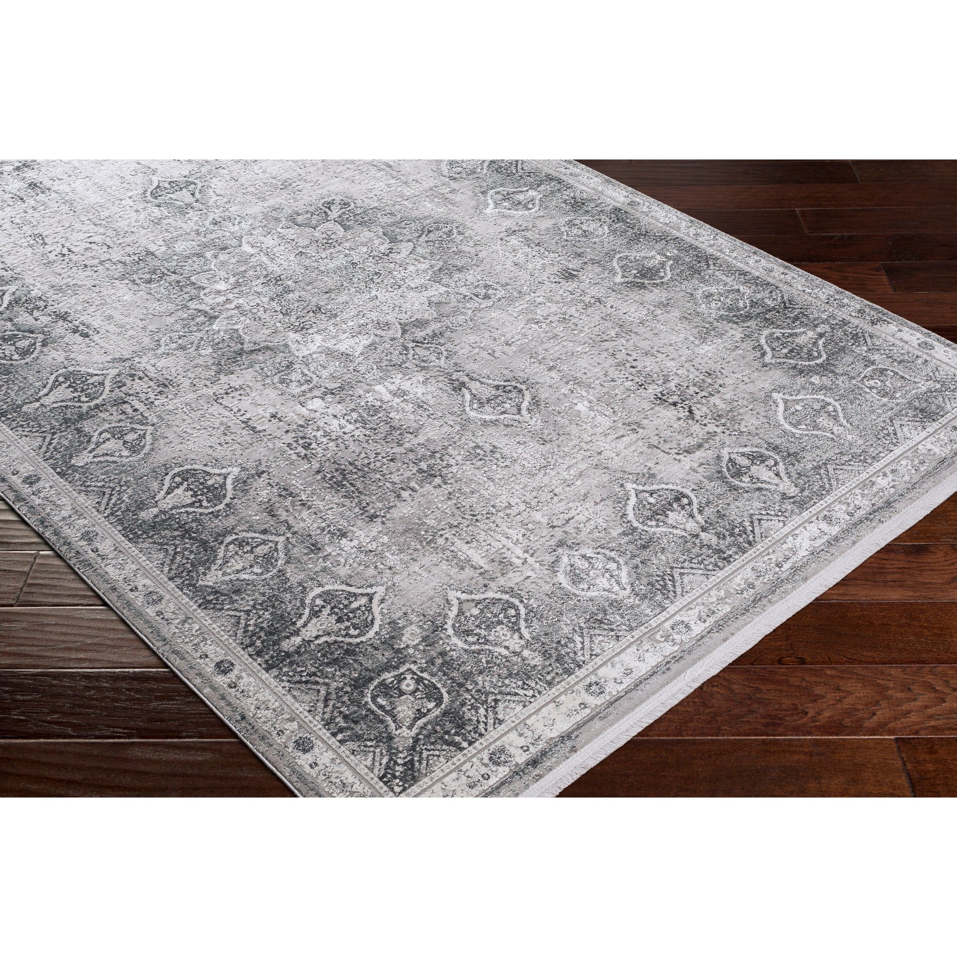 Solar Rug - 26137 by Surya in gray, light gray, light beige, light slate, black. Made from 70% viscose, 30% acrylic in a unique style.