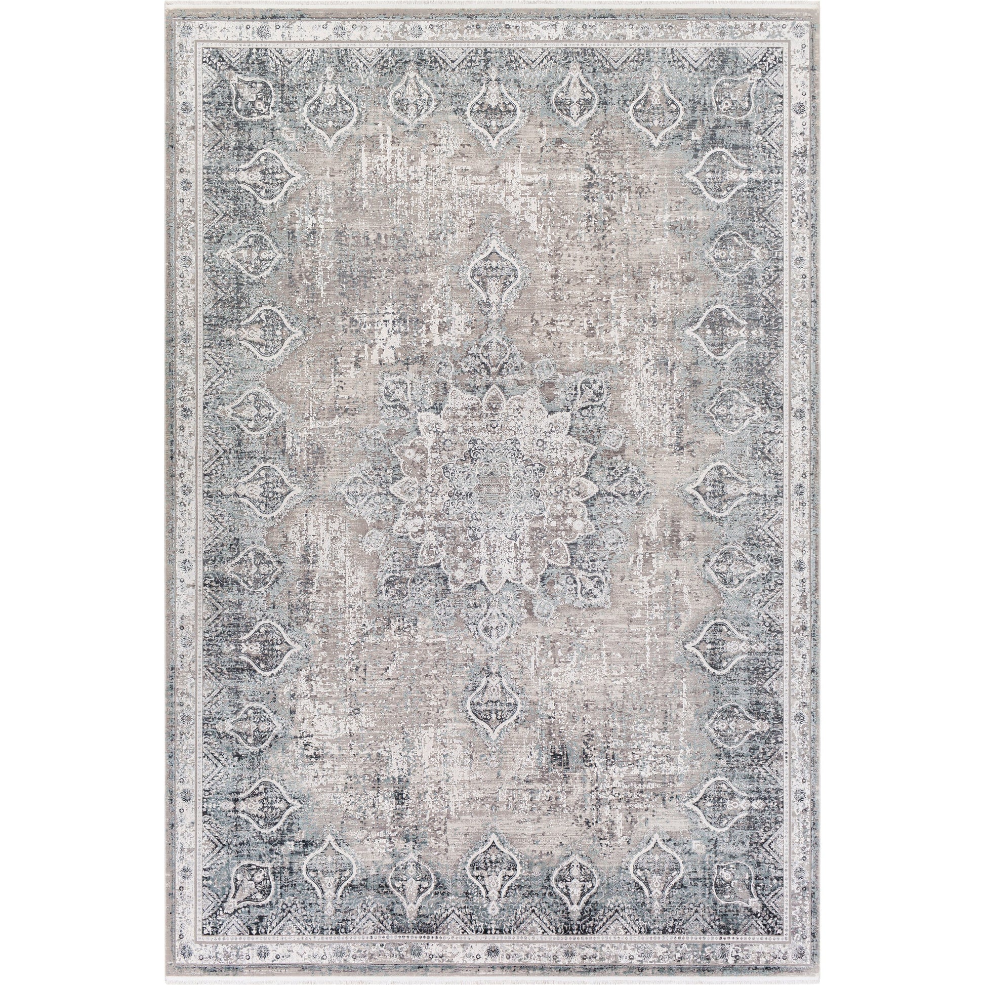 Solar Rug - 26137 by Surya in gray, light gray, light beige, light slate, black. Made from 70% viscose, 30% acrylic in a unique style.