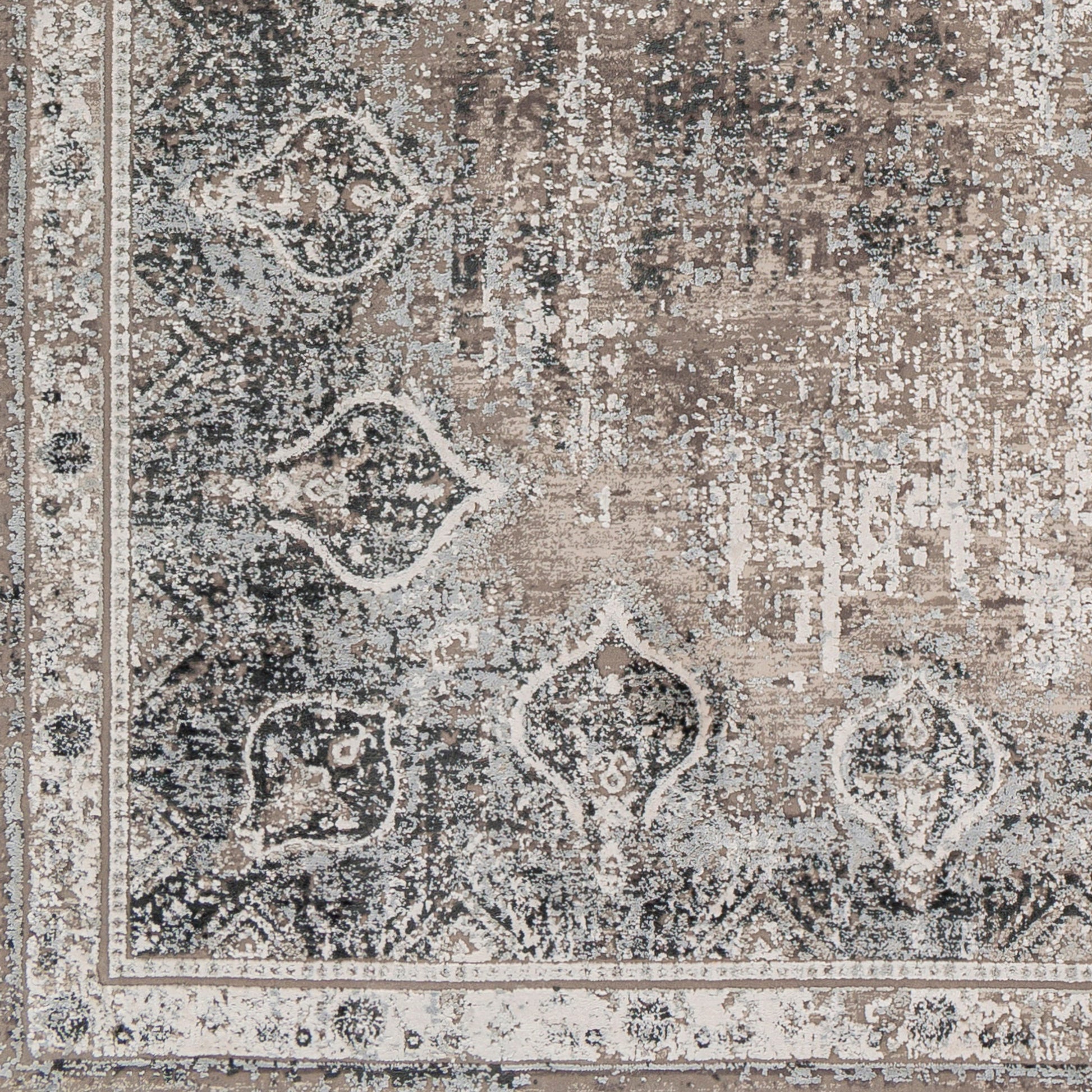 Solar Rug - 26137 by Surya in gray, light gray, light beige, light slate, black. Made from 70% viscose, 30% acrylic in a unique style.