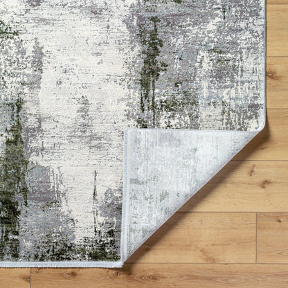 Solar Rug - 15997 by Surya in gray, light gray, off-white, medium gray, olive. Made from viscose, acrylic in a unique style.