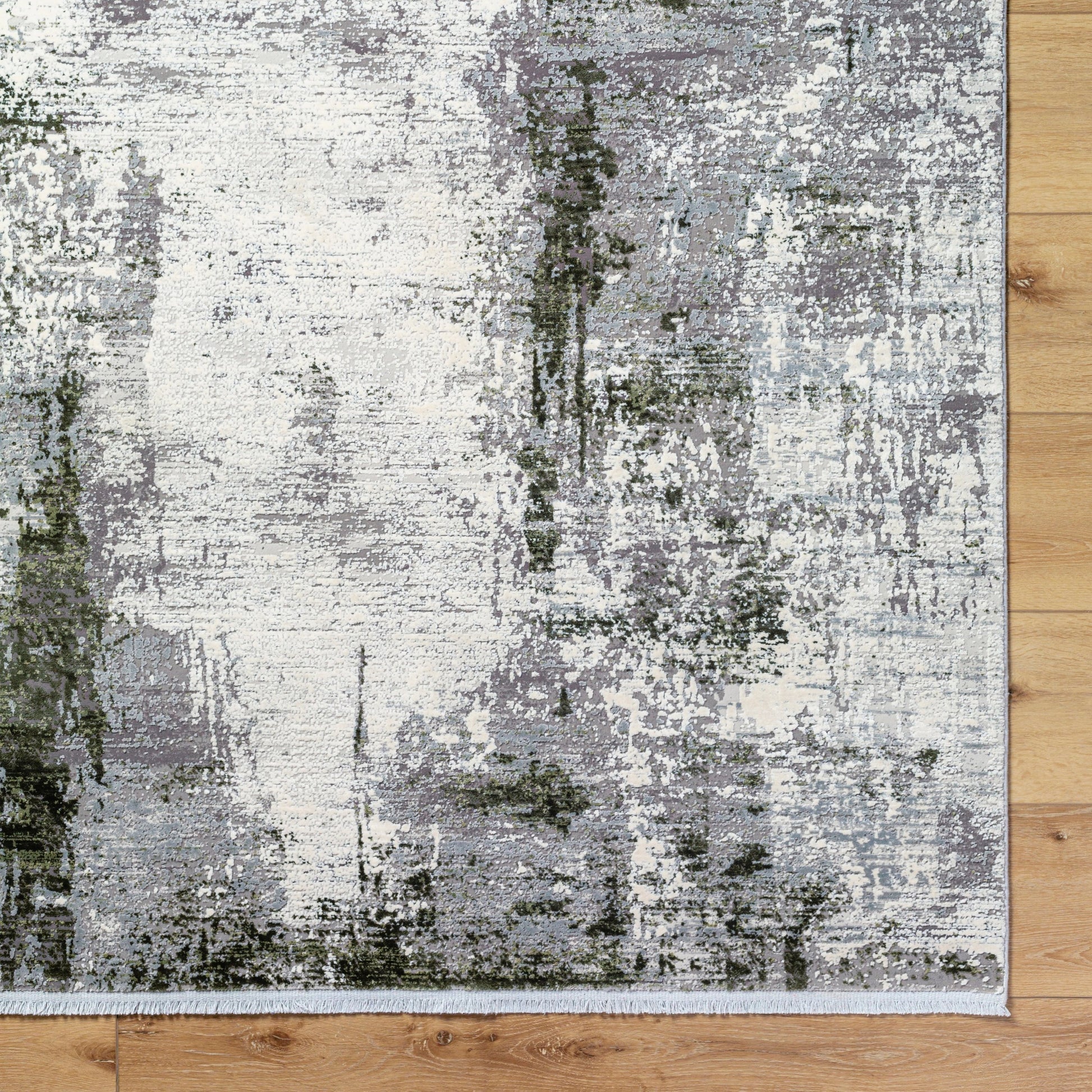 Solar Rug - 15997 by Surya in gray, light gray, off-white, medium gray, olive. Made from viscose, acrylic in a unique style.