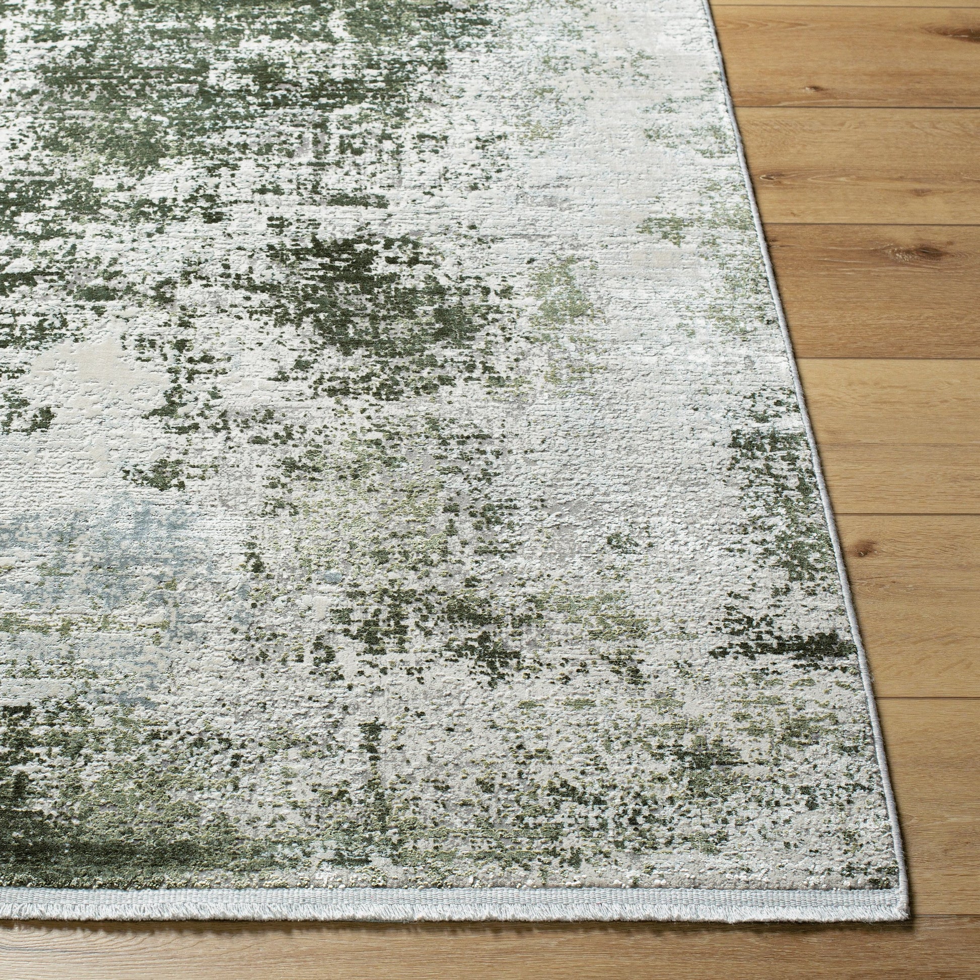 Solar Rug - 492064 by Surya in light gray, off-white, gray, olive. Made from viscose, acrylic in a unique style.