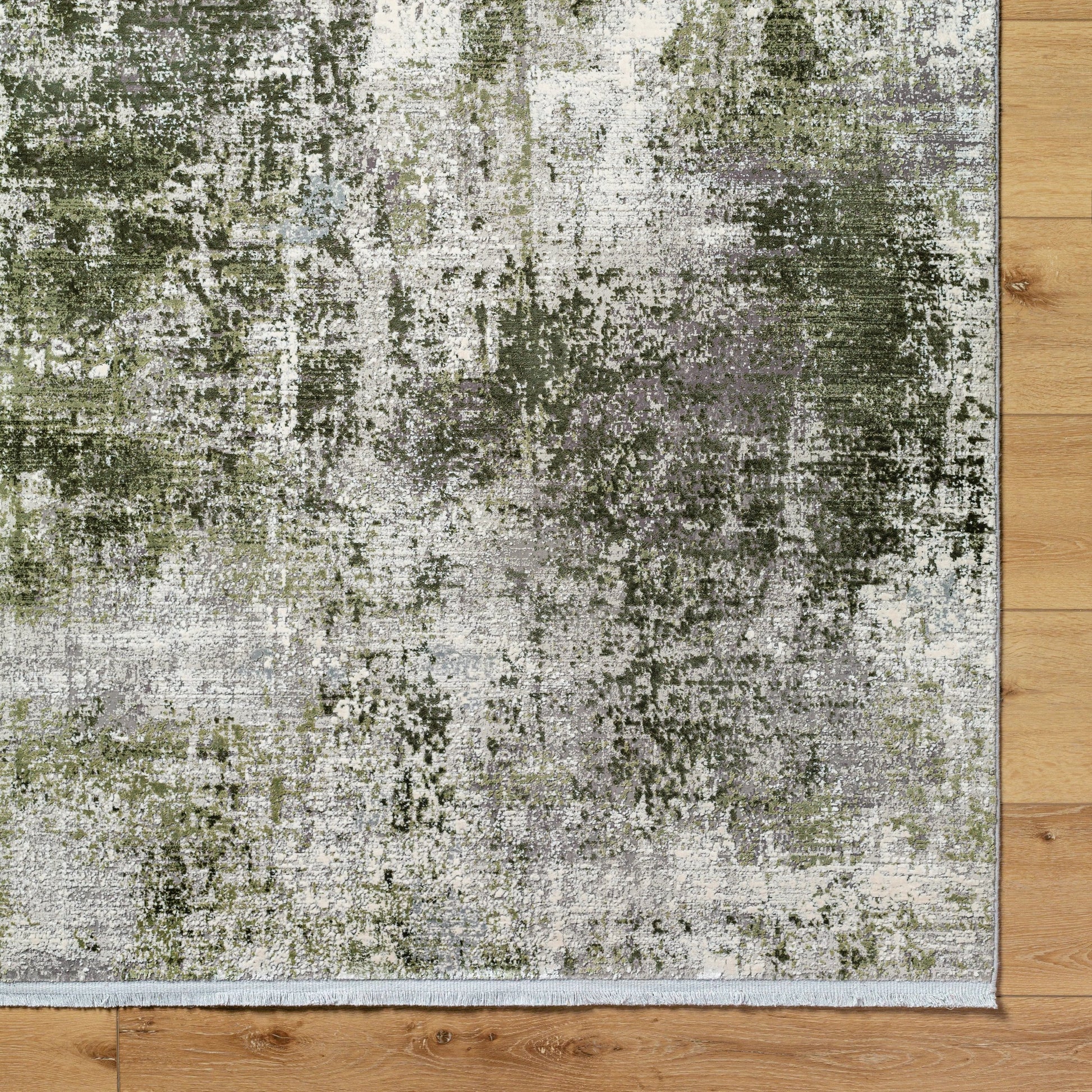 Solar Rug - 492064 by Surya in light gray, off-white, gray, olive. Made from viscose, acrylic in a unique style.