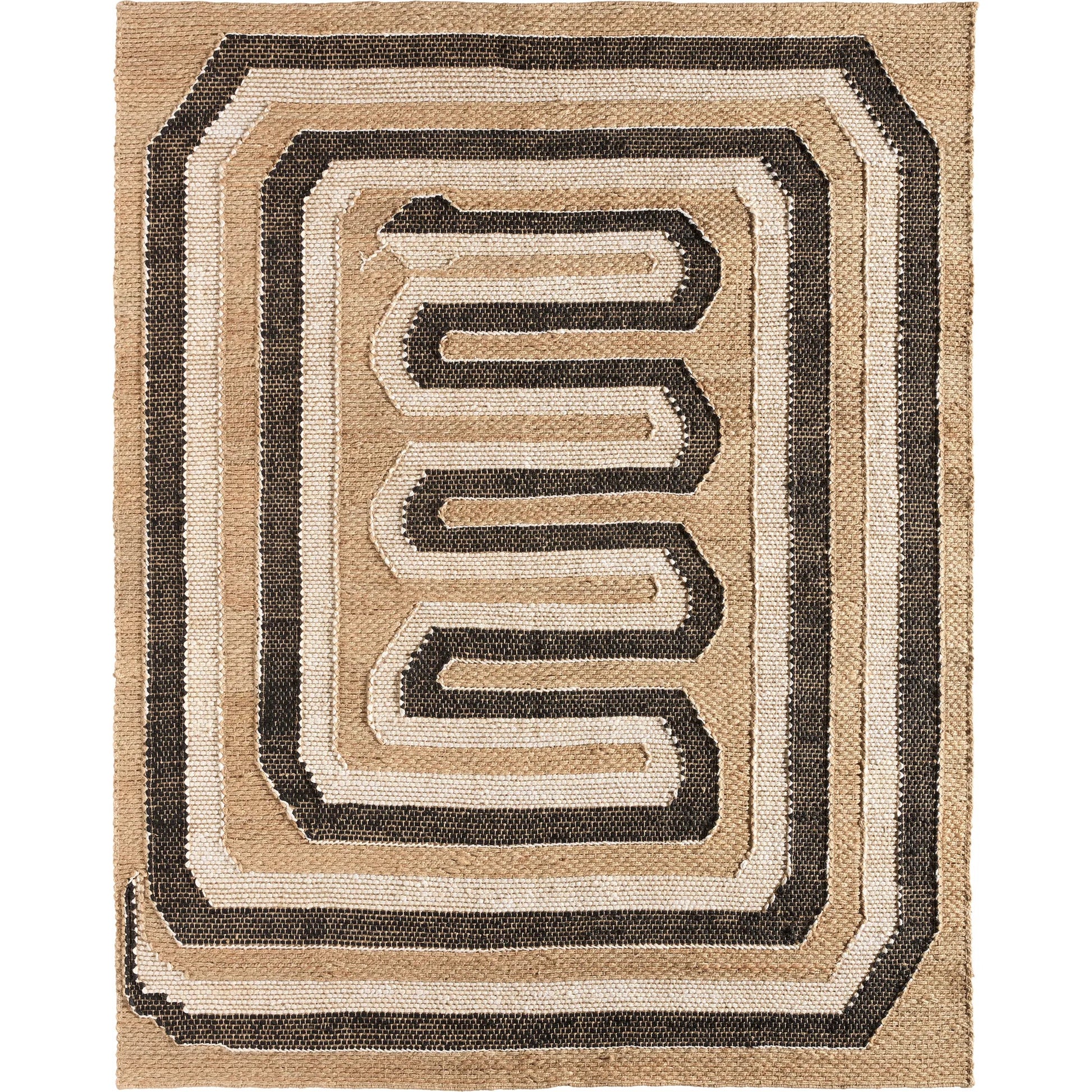 Song Of The Sahara SOS02 Rug by Jaipur Living in tan, beige, black. Made from 100% jute in a unique style.