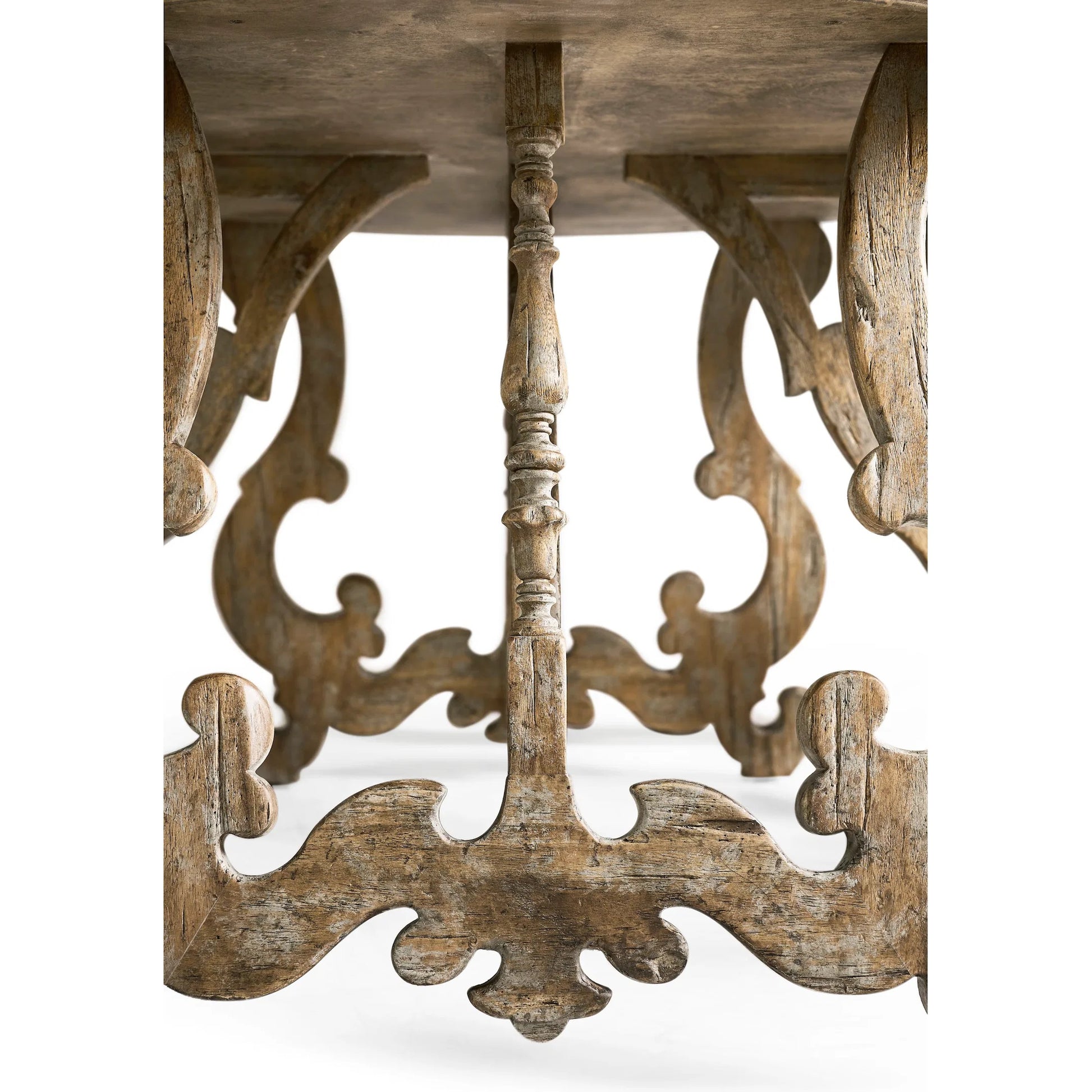 Caldera Centre Table by Jonathan Charles in light spain painted walnut. Made from acacia in a traditional style.