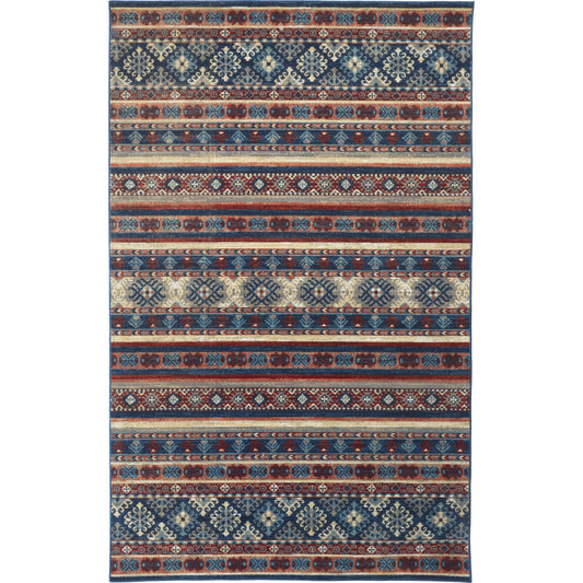 Nolan Transitional Diamond Rug - 39ATF by Feizy in blue, red, ivory. Made from polypropylene in a unique style.