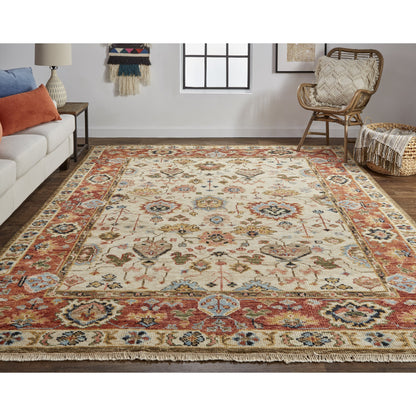 Carrington Traditional Oriental Rug - 6805F by Feizy in ivory, red, blue. Made from wool in a unique style.
