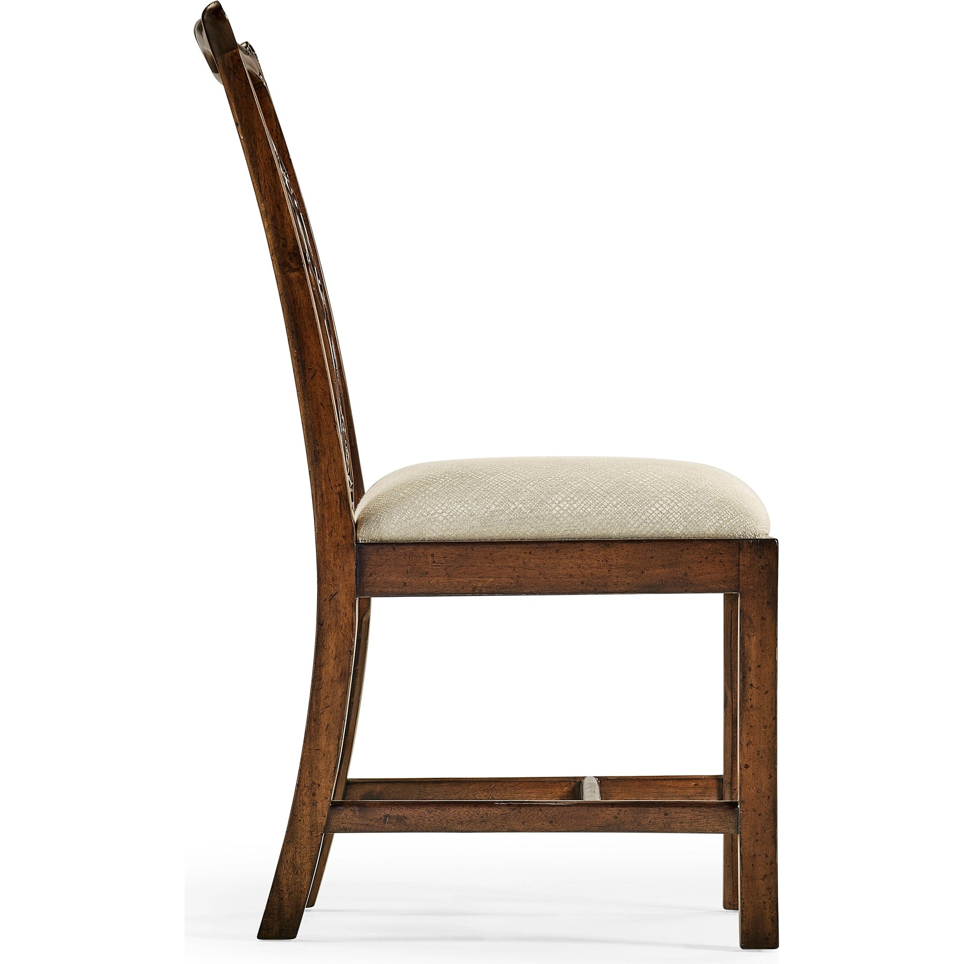 Buckingham Chippendale Mahogany Side Chair by Jonathan Charles in medium antique mahogany. Made from acacia in a traditional style.