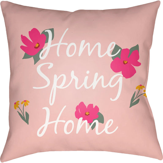 Spring Pillow by Livabliss in natural, off-white, khaki, pearl. Made from front: 100% polyester, back: 100% polyester, fill: polyester, polyfill in a modern style.