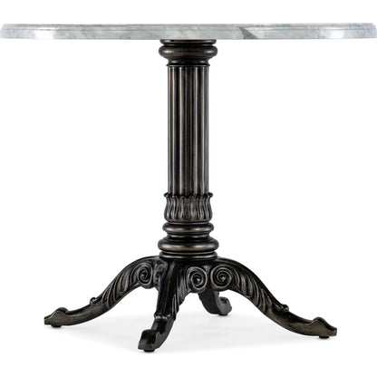 Charleston Bistro Table by Hooker Furniture in garden gate black. Made from resin with veneered carrara stone in a modern style.